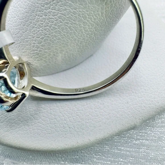 S925 Swiss Blue Topaz Pear Ring - Picture 3 of 3
